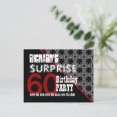 60e Verrassing Verjaardag Save the Date Diagonal W Aankondigingskaart (Staand voorkant)