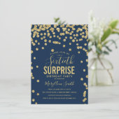 60e verrassingsdag gouden marineblauw kaart (Staand voorkant)