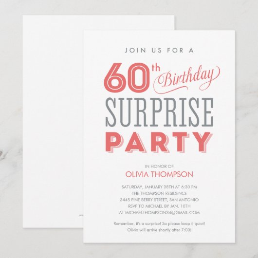 60e verrassingsdag kaart (Voorkant / Achterkant)