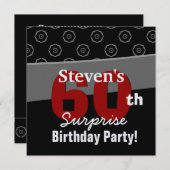 60e verrassingsdag zwart rood wit geometrisch kaart (Voorkant / Achterkant)