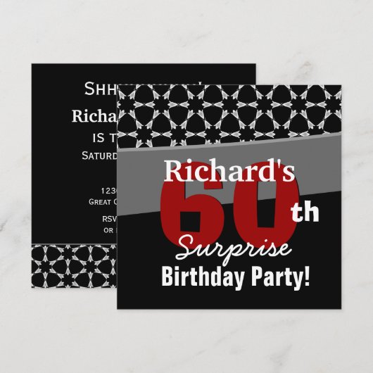 60e verrassingsdag: zwarte witte sterren kaart (Voorkant / Achterkant)