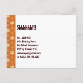 60e Verrassingsfeestje Gouden Chocolade Sinaasappe Aankondigingskaart (Achterkant)