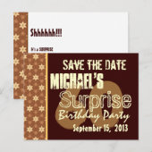 60e Verrassingsverjaardag Save the Date Gold Aankondigingskaart (Voorkant / Achterkant)