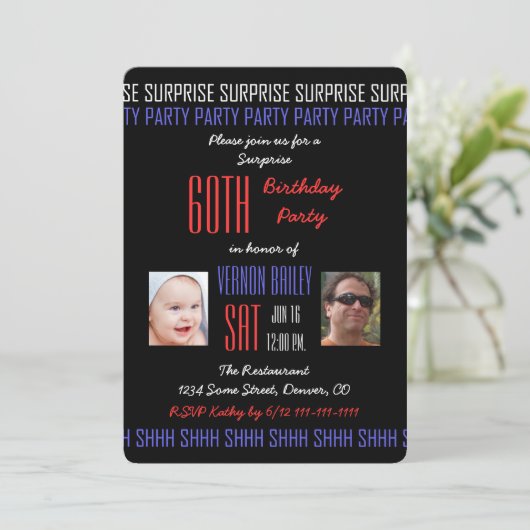 60e Verrassingsverjaardagsfeestje voor mannen Zijn Kaart (Staand voorkant)