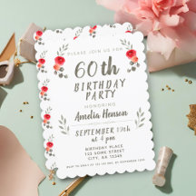 60e Waterverf Roos Twig Floral