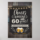 60e welkomstteken voor Cheers & Beers 20x30 Poster (Voorkant)