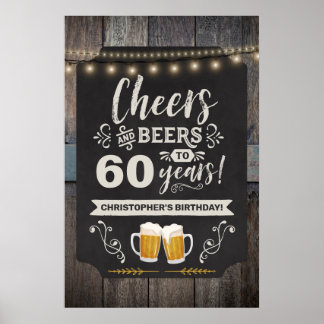 60e welkomstteken voor Cheers & Beers 20x30 Poster
