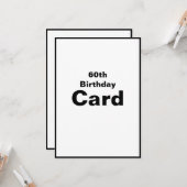 60e zestigste 60 60 zestigste 6-0e verjaardag kaart (Voorkant / Achterkant in situ)