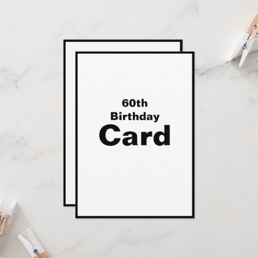 60e zestigste 60 60 zestigste 6-0e verjaardag kaart (Voorkant / Achterkant in situ)