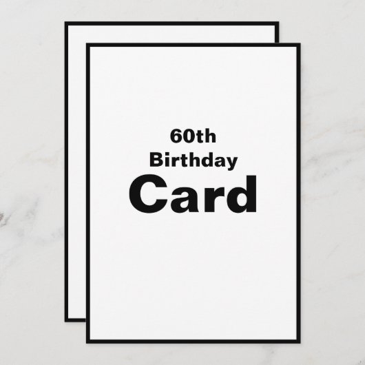 60e zestigste 60 60 zestigste 6-0e verjaardag kaart (Voorkant / Achterkant)