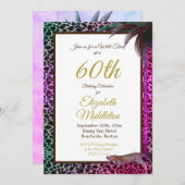 60e zestigste luipaard palm wilde Paarse verjaarda Kaart (Voorkant / Achterkant)