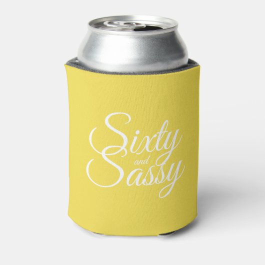 60e zestigste zestigste verjaardag Heldere Gele Ko Blikjeskoeler (Blikje Achterkant)