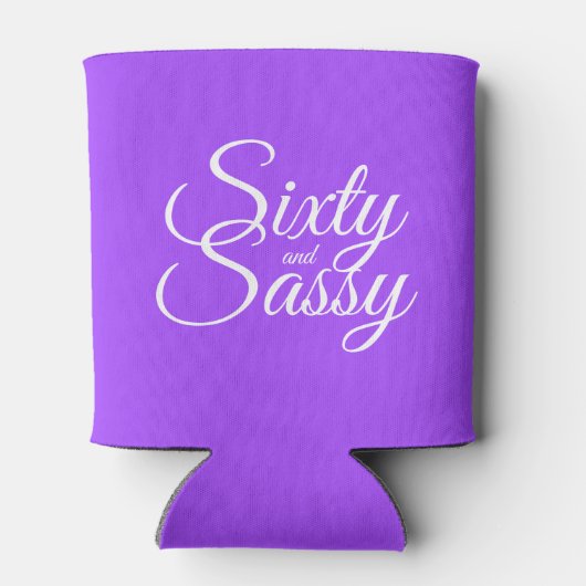 60e zestigste zestigste verjaardag Heldere Paarse  Blikjeskoeler (Achterkant)