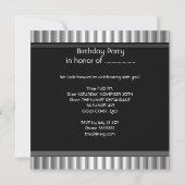  60e Zilveren Chrome Zwarte Dag Partij Kaart (Achterkant)