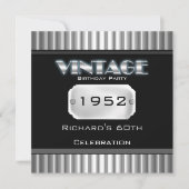  60e Zilveren Chrome Zwarte Dag Partij Kaart (Voorkant)