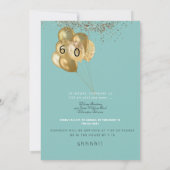 60e Zonnebloem Verrassing Verjaardagsfeest Uitnodi Kaart (Achterkant)