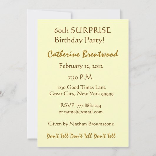 60e ZUIVERE gouden kaarsen uitnodigen Kaart (Achterkant)