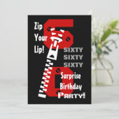 60e ZUIVERING Birthday Black Red White B470 Kaart (Staand voorkant)