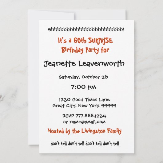 60e ZUIVERING Goud Oranje Zip Lip Kaart (Achterkant)