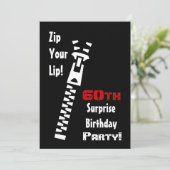 60e ZURGSE Birthday Party Black Red White Kaart (Staand voorkant)