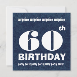 60e ZURGSE Birthday Party Blue White Sjabloon Kaart