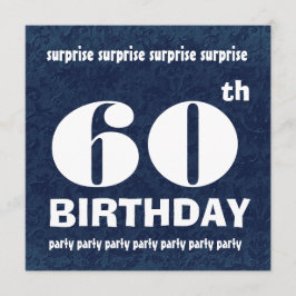 60e ZURGSE Birthday Party Blue White Sjabloon Kaart