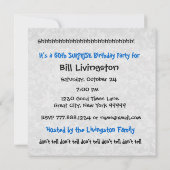 60e ZURPRISE Birthday Party Black White Sjabloon Kaart (Achterkant)