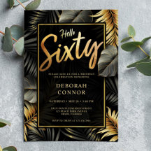 60e zwarte en gouden tropische bladeren Zestig ver