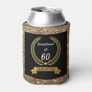 60e zwarte goudglitter Elegant Birthday Party Blikjeskoeler