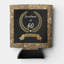 60e zwarte goudglitter Elegant Birthday Party Blikjeskoeler