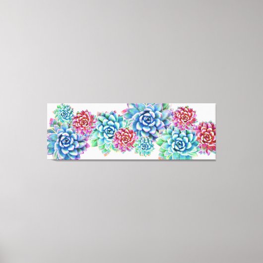 60in x 20in extra grote succulent canvas print (Voorkant)