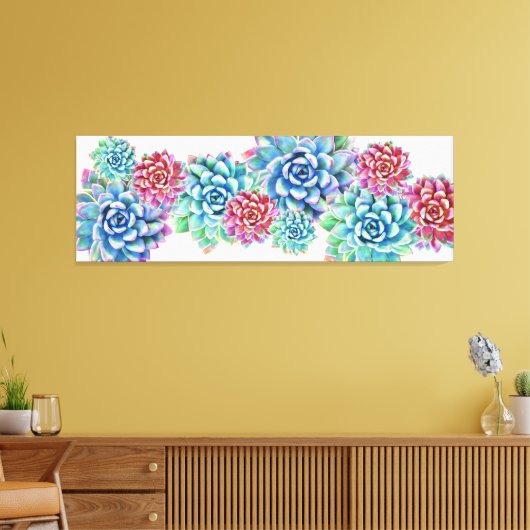 60in x 20in extra grote succulent canvas print (Insitu (Woonkamer))