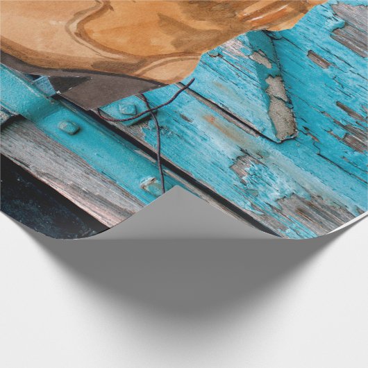 60lb Inpakpapier Roll Blauw Hout Schuur Deurlaarze (Hoek)