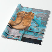 60lb Inpakpapier Roll Blauw Hout Schuur Deurlaarze (Uitgerold)