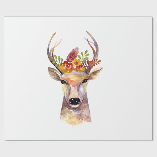 60lb Inpakpapier Roll boho hert Buck Head Bruin (Vlak)