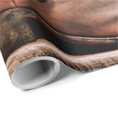 60lb inpakpapier Roll Cowboy Laarzen Schuur Hout R (Rol Hoek)