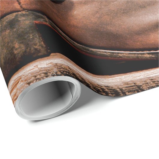 60lb inpakpapier Roll Cowboy Laarzen Schuur Hout R (Rol Hoek)