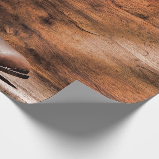 60lb inpakpapier Roll Cowboy Laarzen Schuur Hout R (Hoek)