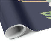 60lb Verpakking Papier Roll Geometrische Tuin Navy (Rol Hoek)