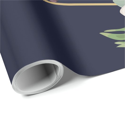 60lb Verpakking Papier Roll Geometrische Tuin Navy (Rol Hoek)