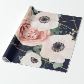 60lb Verpakking Papier Roll Geometrische Tuin Navy (Uitgerold)