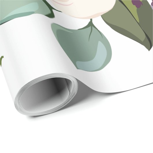 60lb Verpakking Papierrol Witte Rozen Gouden Geome Cadeaupapier (Rol Hoek)