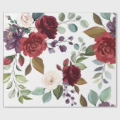 60lb Verpakking Papierrol Witte Rozen Gouden Geome Cadeaupapier (Vlak)