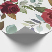 60lb Verpakking Papierrol Witte Rozen Gouden Geome Cadeaupapier (Hoek)