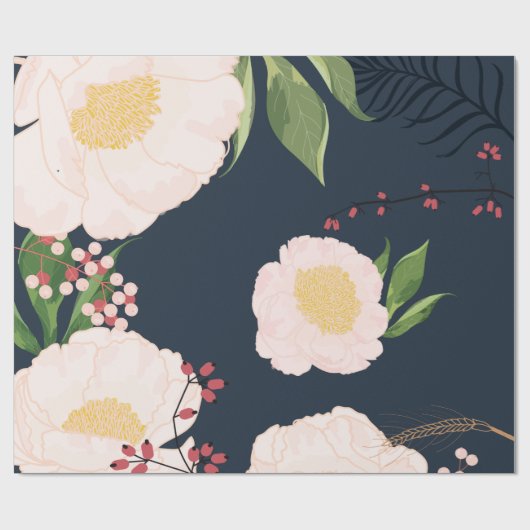 60lb wikkelpapier Roll Baby Roze Kosmos op Navy Cadeaupapier (Vlak)