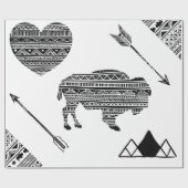 60lb wikkelpapier Roll Boho Buffalo Tribal Patte Cadeaupapier (Vlak)