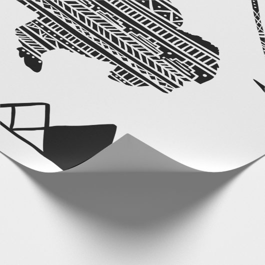 60lb wikkelpapier Roll Boho Buffalo Tribal Patte Cadeaupapier (Hoek)