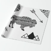 60lb wikkelpapier Roll Boho Buffalo Tribal Patte Cadeaupapier (Uitgerold)