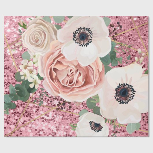 60lb wikkelpapier Roll Geometric Garden Roos Cadeaupapier (Vlak)