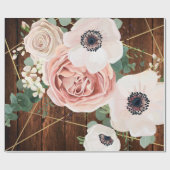 60lb wikkelpapier Roll Geometric Garden Roos Cadeaupapier (Vlak)